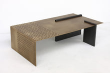 table basse partition laiton perfore acier patine maison pouenat isabelle stanislas