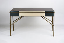 console lorraine laiton patine cuir gaine aluminium teinte maison pouenat olivier gagnere